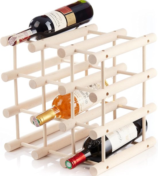 Casier à vin en bois pour 12 bouteilles, utile pour la cuisine ou le bar de  la maison.