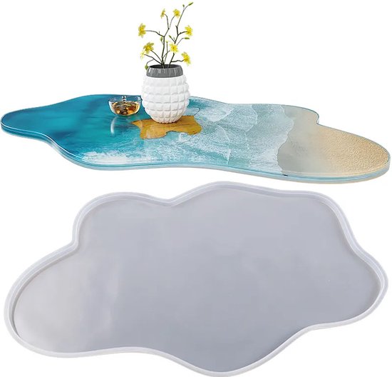 DW4Trading Siliconen Epoxy Mal Ovaal Wolkvorm Rond 60 cm Hoogte 1,2 cm - Meerdere Keren Te Gebruiken