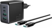 Chargeur Joyroom 67W 4 en 1 - Chargeur Fast - USB C et USB A - Câble USB C inclus - 1,2 mètre - Zwart