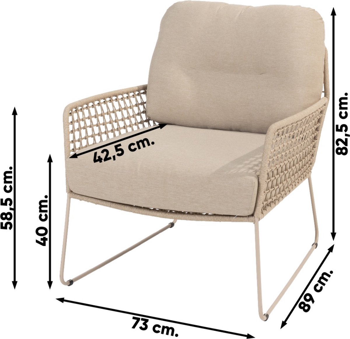 Taste by 4 Seasons Albano lounge chair - latte