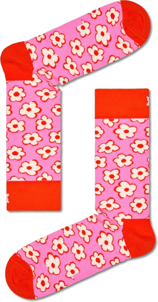 Happy Socks Flower Sock - unisex enkelsokken - Unisex - Maat: 36 - 40