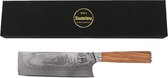 Sumisu Nakiri Cleaver - Couteau à Légumes Japonais 18 CM - 100% Acier Damas - Aiguisé Double Face - Livré avec Coffret Cadeau Luxe