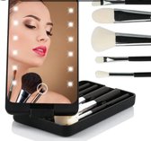 AYASOUK, LED make-up spiegel & 5 cosmetische borstels : voor gezicht, Lip Liner, Concealer, Blush, Lipgloss, Wenkbrauwpotlood, Foundation, Oogschaduw, Lippenbalsem, Lippenstift .Borstel Materiaal is Synthetische vezel.