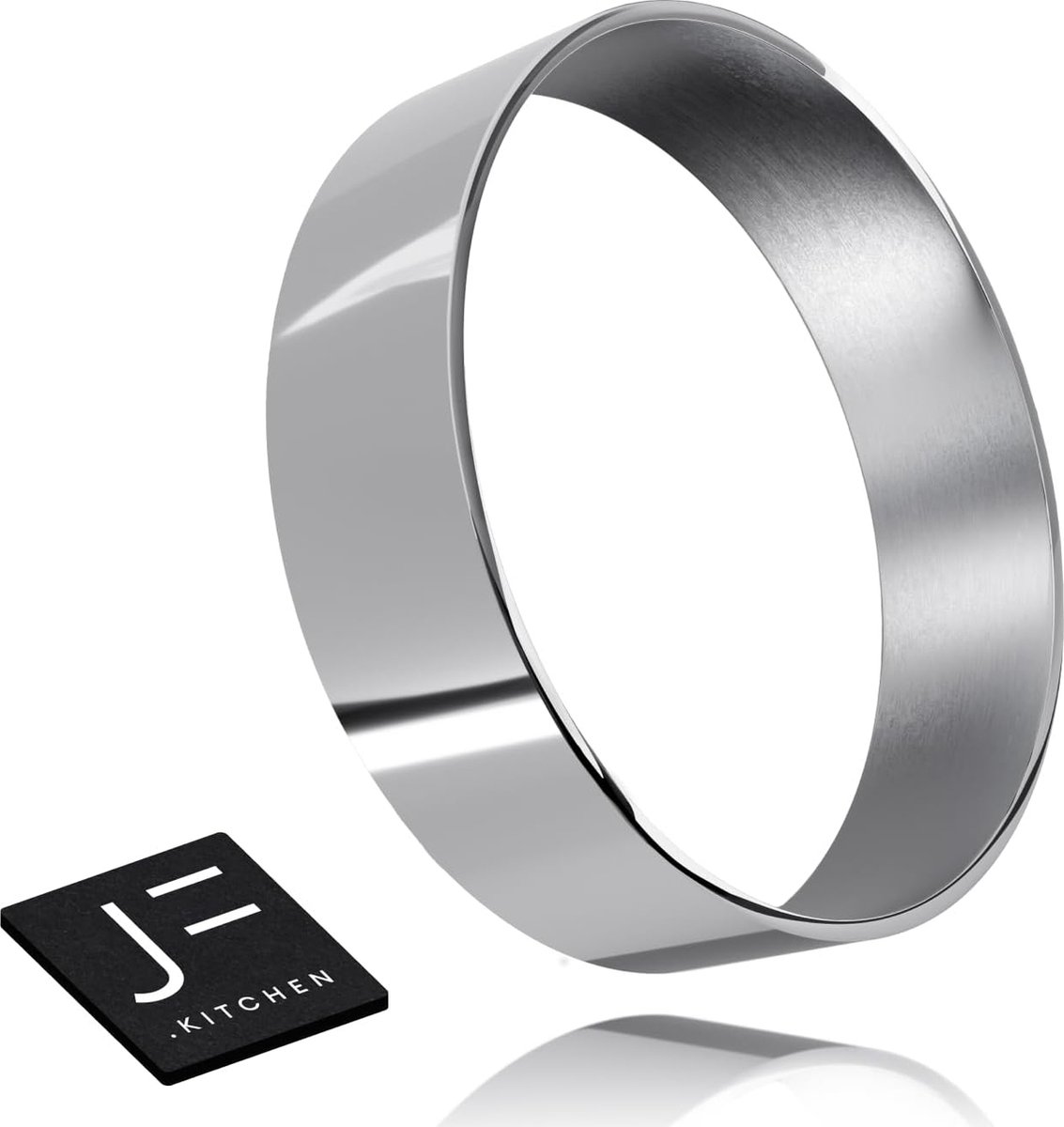 JF.kitchen® 6 napkin rings made of high-quality stainless steel, diameter 4 cm (silver, shiny) - Merkloos