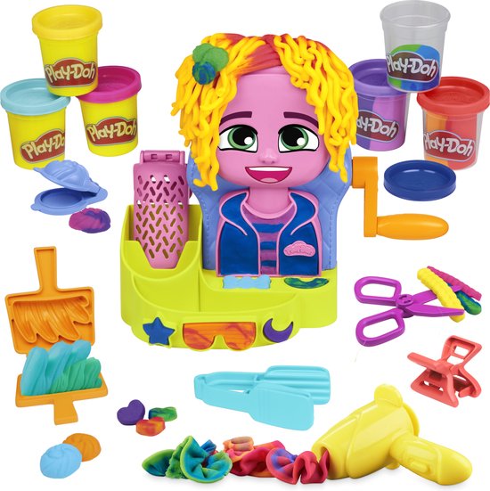 Play-Doh Haarsalon Speelset - Boetseerklei - Inclusief 6 Play-Doh potjes - Knutselen voor kinderen