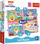 Trefl - Puzzles - "4in1 (12, 15, 20, 24)" - The Shark family / Viacom Baby Shark