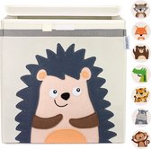 Opbergdoos voor kinderen, 15 motieven, speelgoedkist met deksel voor kinderkamer, speelgoedbox, egel (33 x 33 x 33) voor het opbergen plank, bosdierenmotief (Eddi aardigel)