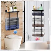 Hangend Handdoekenrek voor de Badkamer - Verstelbaar, Boorvrije Installatie, Extra