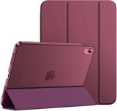 Tablet Hoes geschikt voor de iPad 10 (10,9 inch, model 2022, 10e generatie), Dunne Stand Harde Achterkant Beschermhoes (Wijn)