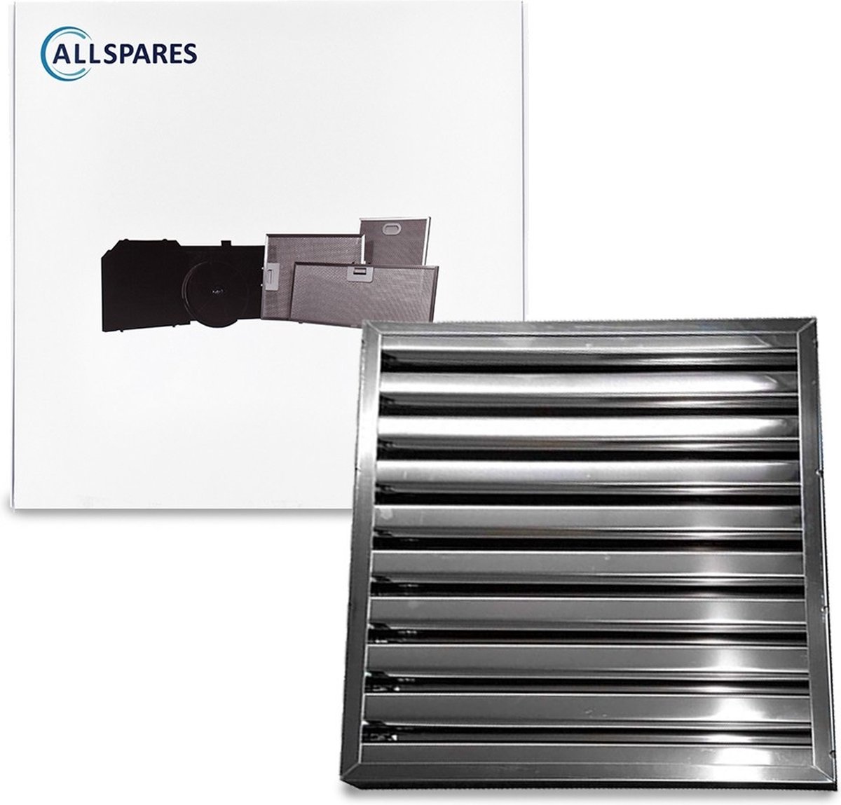 AllSpares Lamellenfilter zonder handgrepen geschikt voor Horeca Afzuigkappen Type B (400x500x25mm)