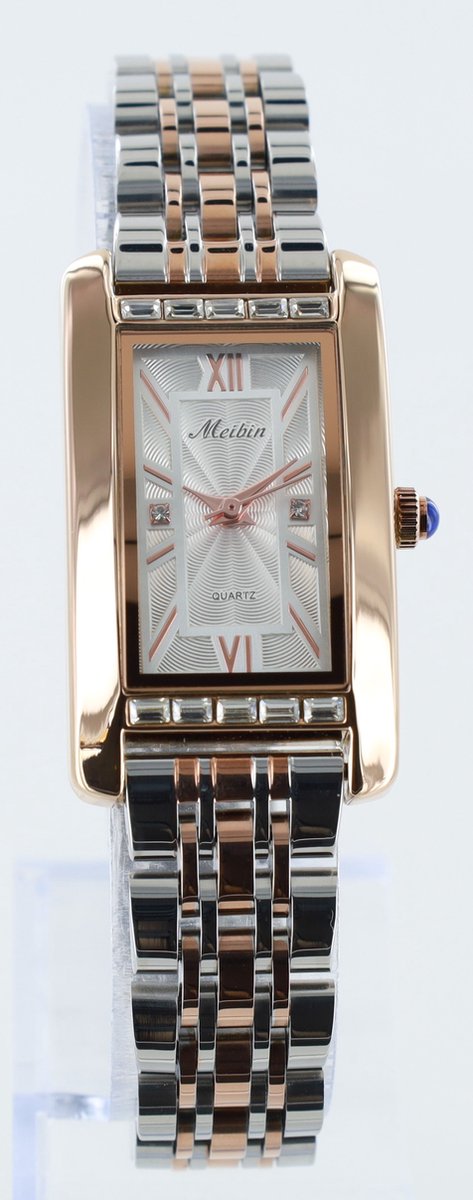Longbo - Meibin - Dames Horloge - Rosé/Zilver/Rosé/Zilver - 21*36mm (Productvideo)