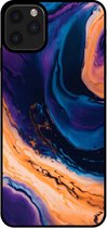 Smartphonica Telefoonhoesje voor iPhone 11 Pro Max marmer look - backcover marmer hoesje - Blauw / TPU / Back Cover geschikt voor Apple iPhone 11 Pro Max