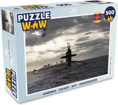Puzzel Amerika - Zwart - Wit - Onderzeeër - Legpuzzel - Puzzel 500 stukjes