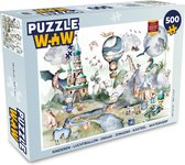 Puzzel Kinderen - Luchtballon - Draak - Jongens - Kasteel - Waterverf - Legpuzzel - Puzzel 500 stukjes