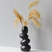 Abstract Ceramic Egg Vase, Unique and Minimalist Decorative Vases, Modern Sculpture Decoration for Living Room (Black)
