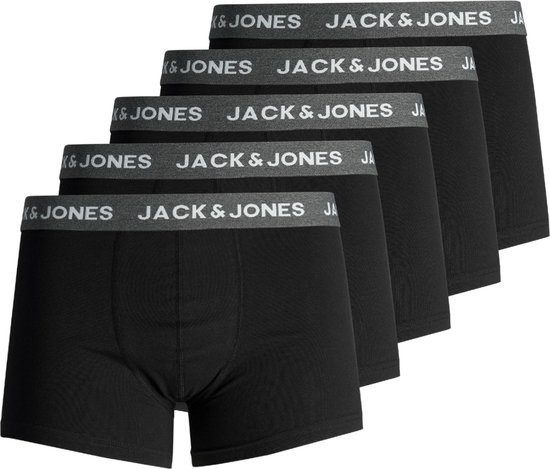 Jack & Jones heren boxers Jachuey trunks (5-pack) - donkergrijs - Maat: XL