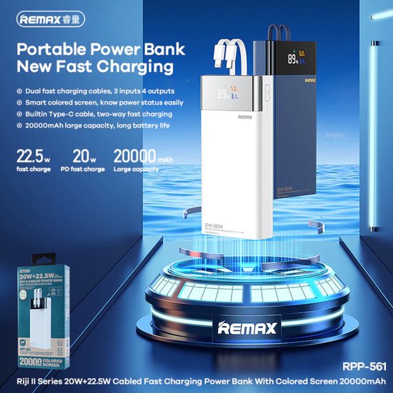 Batterie Externe Douxe Fast Charge 20 000 mAh - Powerbank 20W Dual 3.0A -  Power à