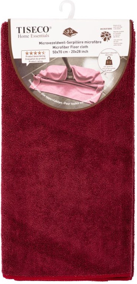 Goedkoopste Tiseco Home Studio - Microvezeldweil ESSENTIALS - SET/6 - 85 PE, 15 PA - microvezel - ultra-absorberend - sneldrogend - duurzaam materiaal - 50x70 cm - Rood