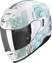 Scorpion EXO-520 EVO AIR FASTA White-Light blue - Maat M - Integraal helm - Scooter helm - Motorhelm - Blauw