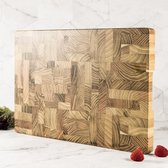 snijplank, 37,5 x 24,5 x 2,5 cm, van acaciahout met speciale houtnerf, professionele snijplank