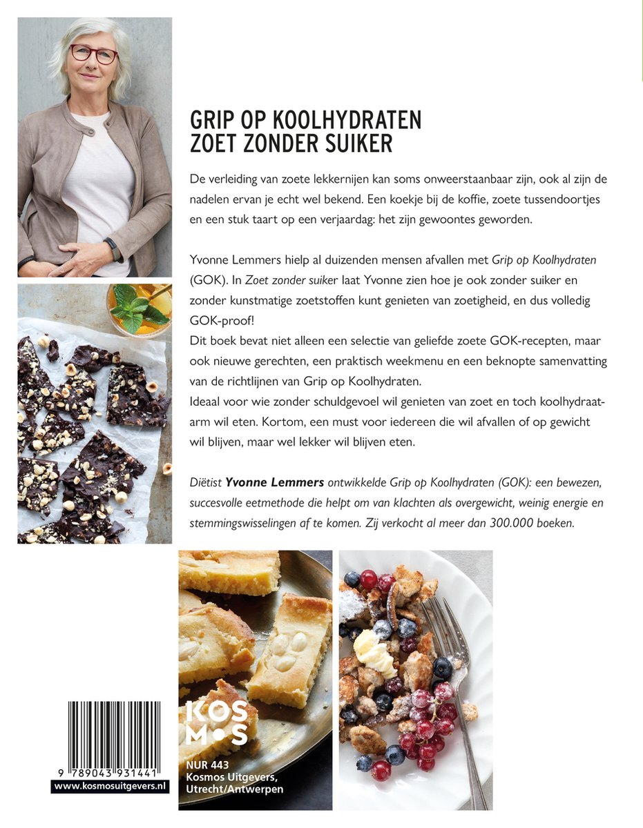 Grip op koolhydraten - zoet zonder suiker - back cover