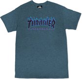 THRASHER T-SHIRT FLAME LOGO DARK HEATHER
