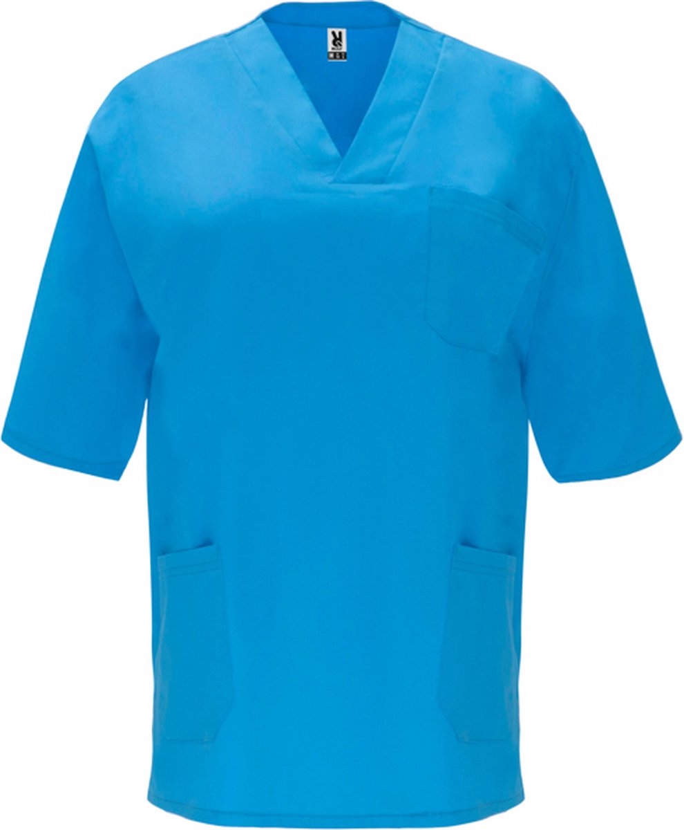 Roly 2 Pack Danube Blauw unisex werkhes korte mouw voor hygiene beroepen (schoonheid laboratorium schoonmaak en voeding) Panacea maat S