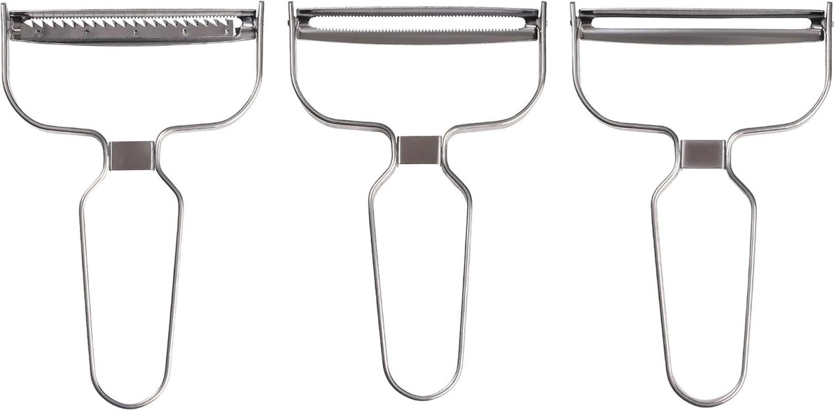 Set of 3 Stainless Steel Peelers for Potato Peelers, Vegetable Peelers and Asparagus Peelers, the Peeler is Sharp and Smooth, Comfortable Handle, Versatile Cutting Surfaces for a Pleasant Peeling