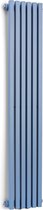 Blumfeldt Delgado Verwarming - 120 x 25 - Buisverwarming - 6 Verticale ribbels - ½" midden- of zij-aansluiting - wandinstallatie - 508 W - max. 70 °C / 10,1 bar - 4 - 10 m² - Blauw
