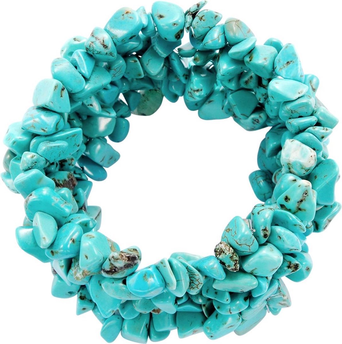 Behave - Armband - Turquoise - Natuursteen - Elastisch