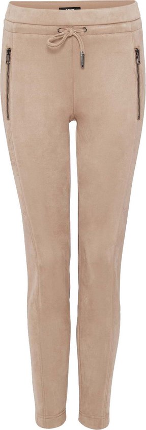 Opus - Kunstleren Broek Elvina Beige - Vrouwen - Maat 44