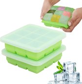 Belle Vous Boîtes Cubes Nourriture avec Couvercles Transparents Pour Congeler des Alimentation pour Bébé Faits Maison (Lot de 2) - 9 Cubes de 30 ml - Siliconen, Empilables et Faciles à Retirer - Sans BPA