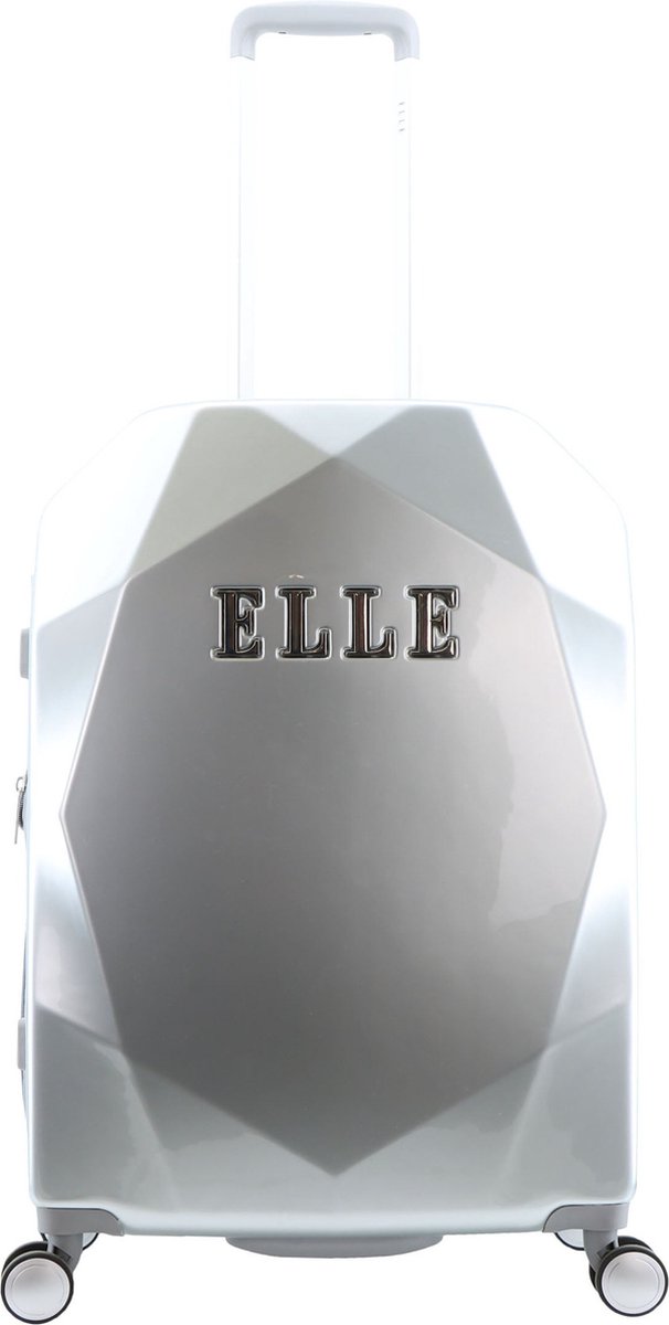 ELLE Harde Koffer / Trolley / Reiskoffer - 67 cm (Medium) - Diamond - Zilver