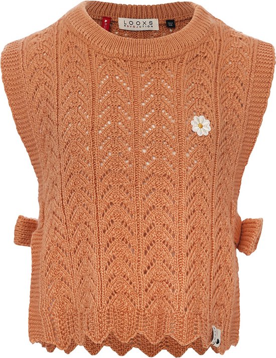 LOOXS Little 2401-7004-404 Meisjes Sweater/Vest - Maat 104/110 - Bruin van 100% acryl