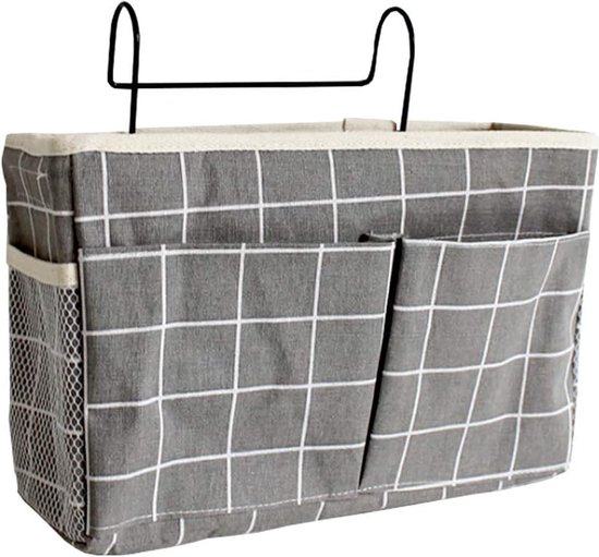 Qanye 2 stuks bedorganizers om op te hangen, hangtas, organizer, multifunctionele bedtas, organizer, bedtassen, voor kantoor, keuken en slaapkamerbed te gebruiken (groen, roze