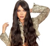 Velox Damespruik – Pruiken Dames - Hair Wig – Haarstuk – Wasbaar – Kambaar – Hoge Kwaliteit – Dames Lang Haar – Bruin