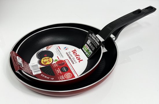 Tefal - Super start - Batterie de cuisine - Rouge - 24 cm - 28 cm -  Thermospot -... | bol