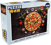 Puzzel Pizza - Groente - Kruiden - Keuken - Industrieel - Legpuzzel - Puzzel 1000 stukjes volwassenen