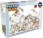Puzzel Dino - Jungle - Natuur - Dieren - Kinderen - Kids - Legpuzzel - Puzzel 500 stukjes