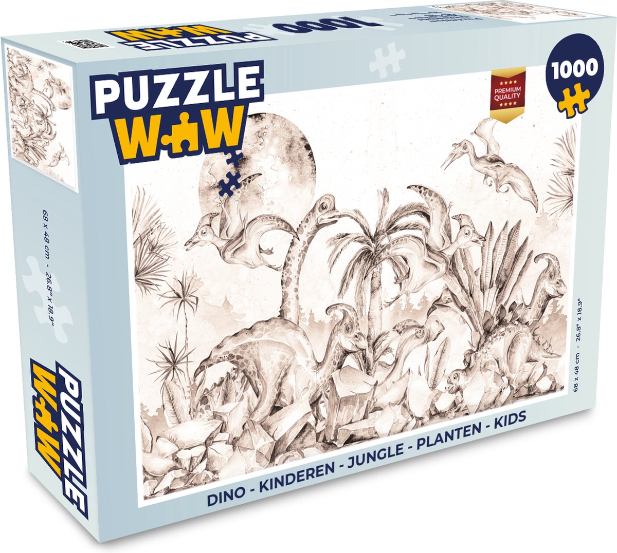 Puzzel Dino - Kinderen - Jungle - Planten - Kids - Legpuzzel - Puzzel 1000 stukjes volwassenen