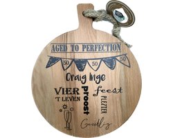 serveerplank - 50 jaar - 35 cm - hout - gepersonaliseerd cadeau