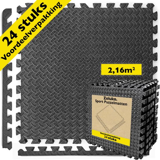 Zoluko Sport Puzzelmatten - 30x30x1.2 cm - Voordeelverpakking 24 stuks  2.16m² - Puzzel... | bol