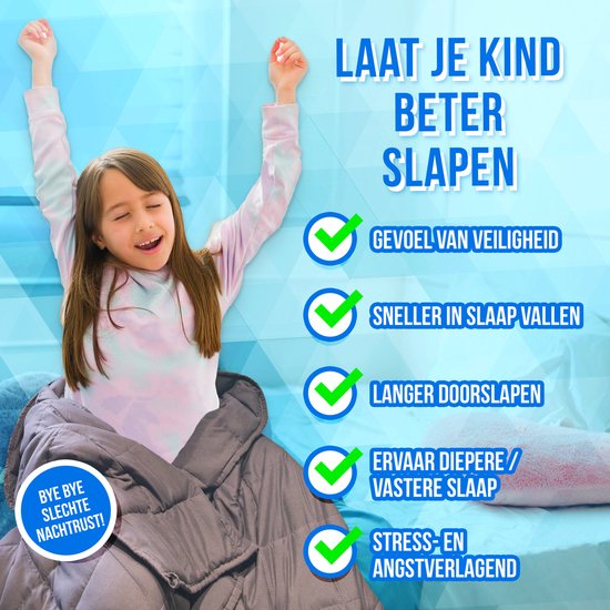 Verzwaringsdeken Kind 2.3 kg - Premium 5-Laagse Pocket Design - Nachtrust - 100 x 150 cm - Ontspanning - Weighted Blanket - Verzwaarde Deken - Grijs - Silvergear