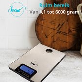 Bol.com SOEM® Keukenweegschaal - Precisie Weegschaal keuken 1 - 5kg - Horeca Weegschaal - Tarra Functie - Inclusief Batterijen -... aanbieding