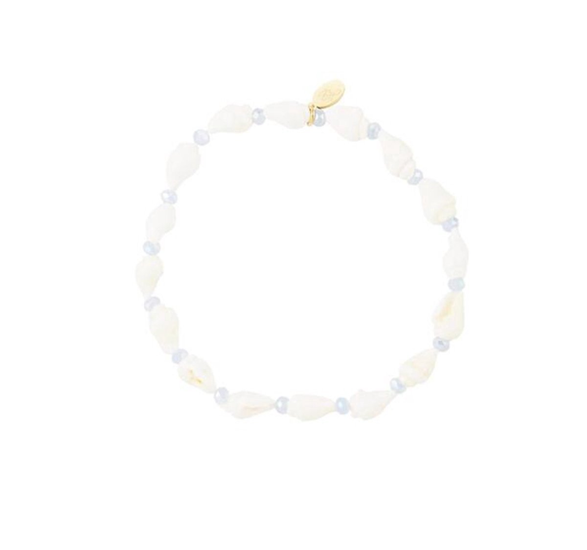 Jomide Armband Zeeschelp - Strand - Wit/Lichtblauw