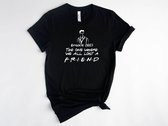 Lykke Friends Shirt | Herinnering aan Matthew Perry | Friends TV Show | Chandler Bing T-shirt | Zwart | Maat S
