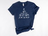 Lykke Friends Shirt | Herinnering aan Matthew Perry | Friends TV Show | Chandler Bing T-shirt | Navy | Maat XXL