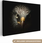Canvas Schilderij Vogel - Adelaar - Roofvogels - Oog - Snavel - Licht - 60x40 cm - Wanddecoratie