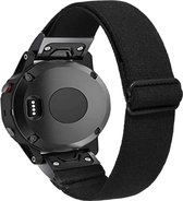 Quick-Fit Nylon horlogeband Garmin Fenix5/6/5plus zwart 22mm elastisch inclusief gereedschap