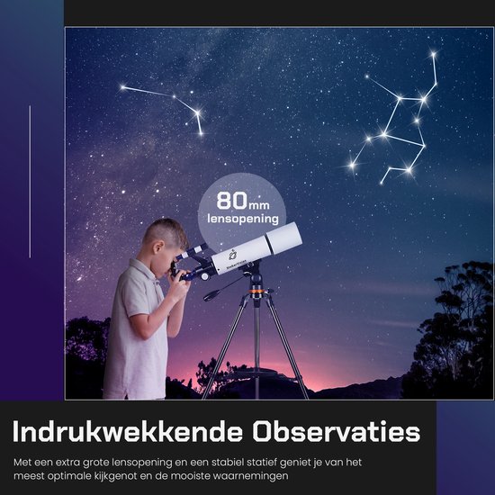 StellarVision Telescoop - Alles In Een Pakket - Sterrenkijker Beginners / Volwassenen / Gevorderden - Inclusief E-Boek - 625X Vergroting - StellarVision